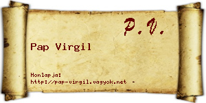 Pap Virgil névjegykártya